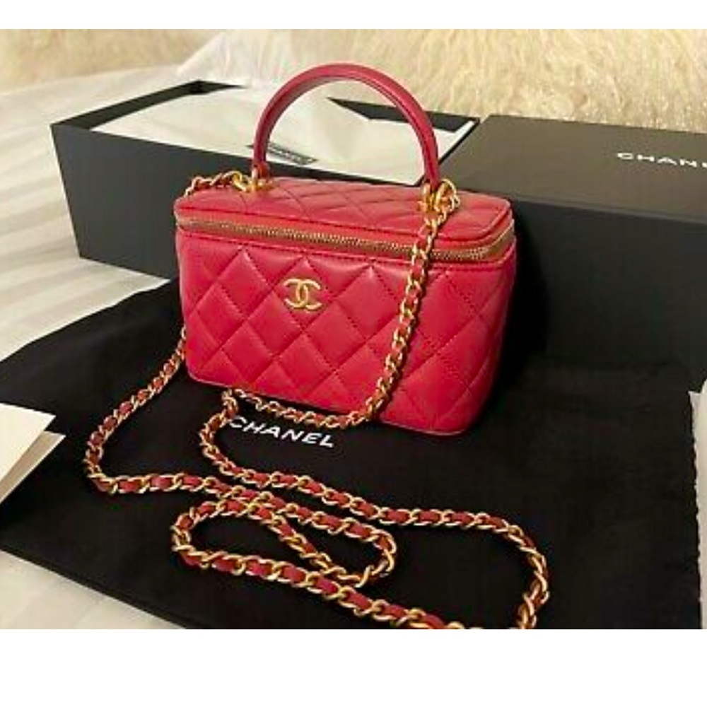 CHANEL 21A Top Handle Small Vanity on Chain BNIB FULL SET